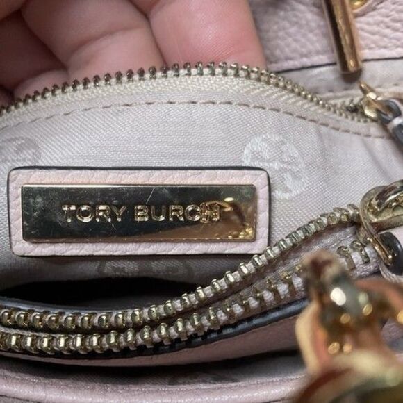 Tory Burch Georgia Triple Compartment Shoulder Tote Bag Women Size L Dusty Pink - Picture 2 of 16